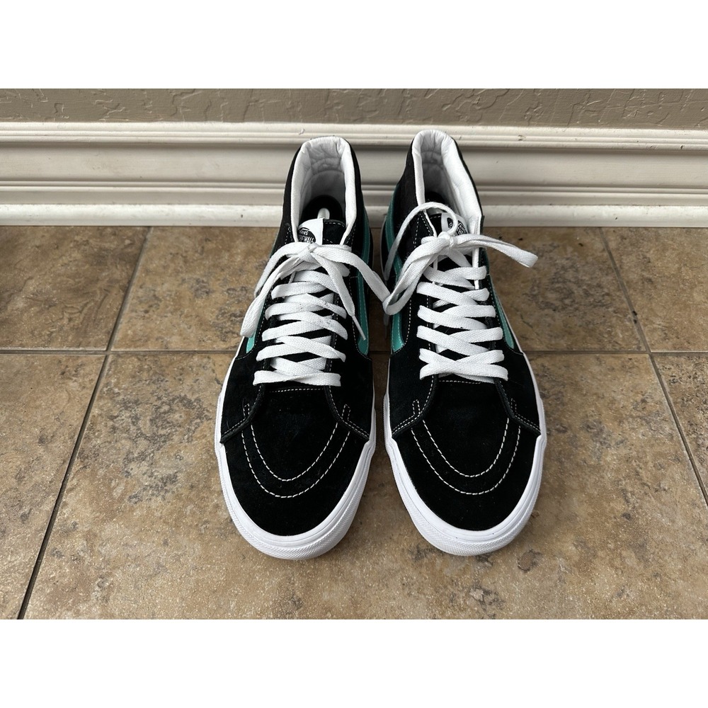 Vans Skate Mid Classic Sport Black Waterfall Green shoes size Men 13 - Picture 3 of 7